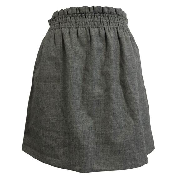J. Crew Sidewalk Wool Skirt size US 6 Smocked Elastic High waist Pockets - Picture 1 of 12